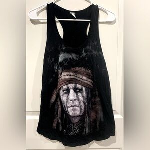 Medium Girl’s Tank Top in black color. Johnny Depp Vintage and Preloved.